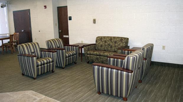 a group of chairs sitting in a room